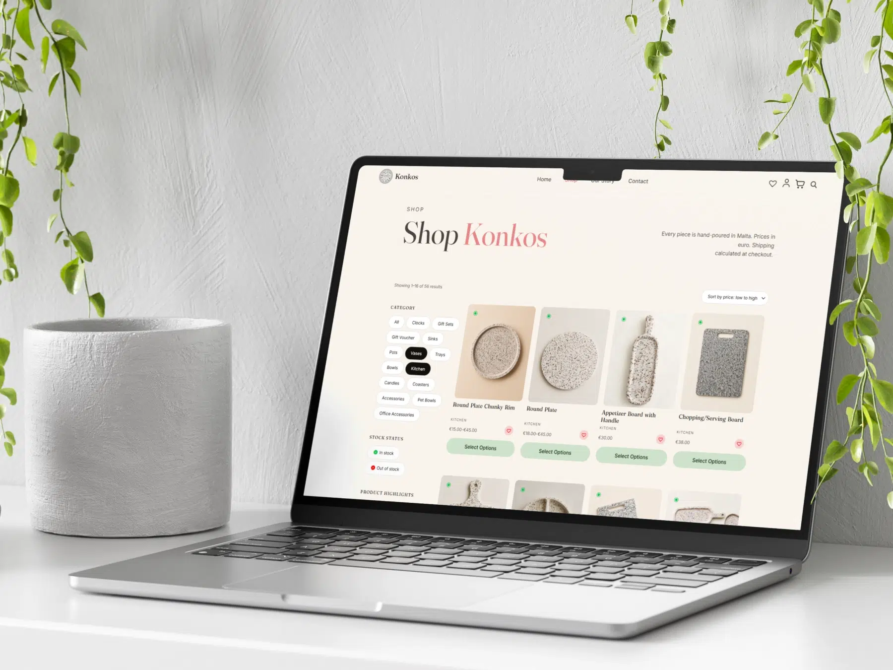 Konkos Home Decor WooCommerce website 2