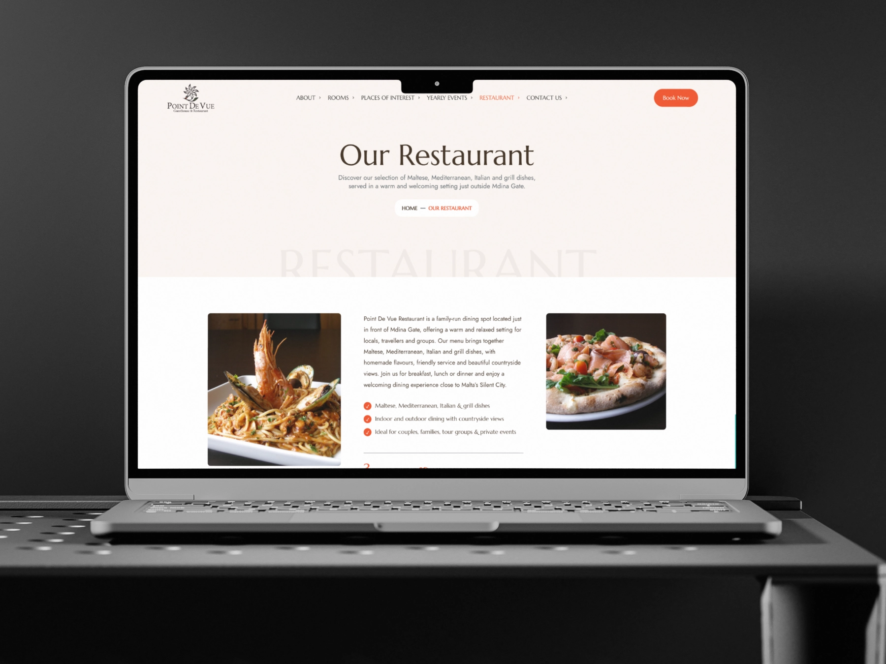 Point de Vue hospitality and booking website designed and developed by Dreivo 1